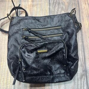 Stone & Co. Black Paisley-Textured Crossbody Bag